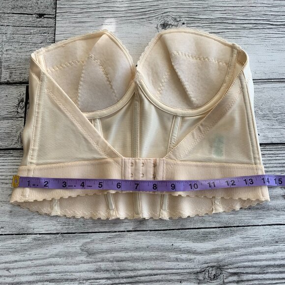 Vintage Bustier Corset Union Made Satin Lace Low Back Boned Underwire New - Picture 9 of 12